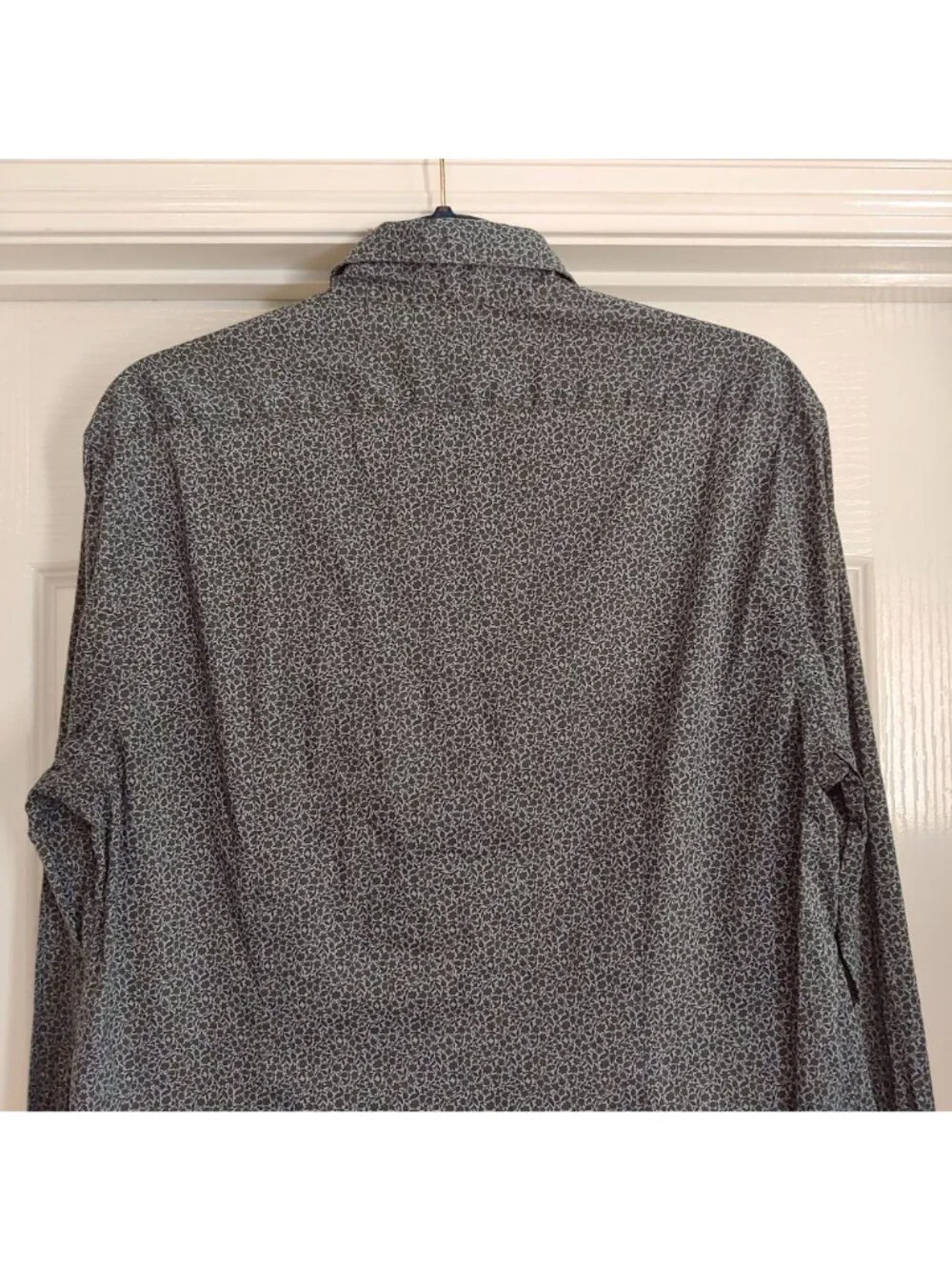 John Varvatos Leaf Print Button Shirt Business Casual Rocker Luxury Designer M
